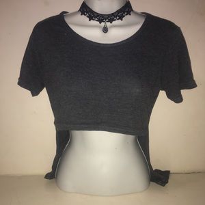 GRAY CROP TOP